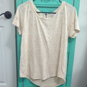 Lucky Brand Cream Relaxed Tee